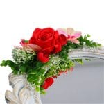 Oglinda Miresei Decorata, Trandafiri, Orhidee, Bujori, Rosu, Roz, 47 cm, OGLDC025 - imagine 2