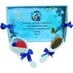 Set Gatitul Miresei, Nunta, 3 Piese, Lemn, Albastru, 22x35cm, SGMRSD020 - imagine 6