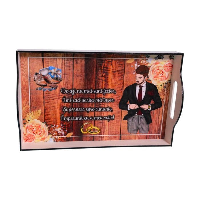 Set Gatit Mire, Nunta, 3 Piese, Lemn, Maro, Vintage, 22x35cm, SGMRD010 - imagine 2