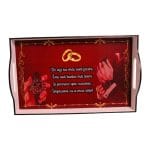 Set Gatit Mire, Nunta, 3 Piese, Lemn, Rosu, 22x35cm, SGMRD011 - imagine 2