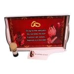 Set Gatit Mire, Nunta, 3 Piese, Lemn, Rosu, 22x35cm, SGMRD011