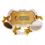 Set Gatitul Miresei, Nunta, 3 Piese, Lemn, Auriu, Galben, 22x36cm, SGMRSD004