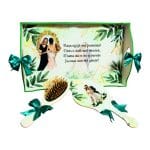 Set Gatitul Miresei, Nunta, 3 Piese, Lemn, Verde, 22x35cm, SGMRSD006 - imagine 4