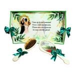 Set Gatitul Miresei, Nunta, 3 Piese, Lemn, Verde, 22x35cm, SGMRSD006 - imagine 3