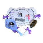 Set Gatitul Miresei, Nunta, 3 Piese, Lemn, Mov, Lavanda, 22x36cm, SGMRSD009