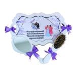 Set Gatitul Miresei, Nunta, 3 Piese, Lemn, Mov, Lavanda, 22x36cm, SGMRSD009 - imagine 3
