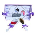 Set Gatitul Miresei, Nunta, 3 Piese, Mov, Lavanda, 22x35cm, SGMRSD010 - imagine 3