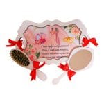 Set Gatitul Miresei, Nunta, 3 Piese, Lemn, Rosu, 22x36cm, SGMRSD013 - imagine 5