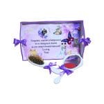 Set Gatitul Miresei, Nunta, 3 Piese, Lemn, Mov, 22x35cm, SGMRSD016 - imagine 5