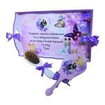 Set Gatitul Miresei, Nunta, 3 Piese, Lemn, Mov, 22x35cm, SGMRSD016 - imagine 4