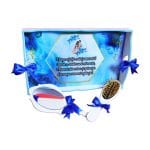 Set Gatitul Miresei, Nunta, 3 Piese, Lemn, Albastru Royal, 22x35cm, SGMRSD018 - imagine 4