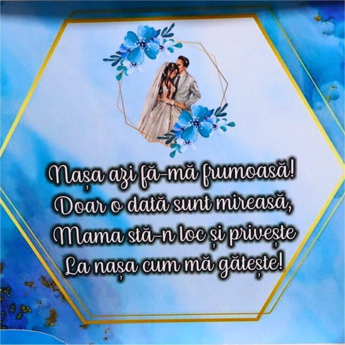 Set Gatitul Miresei, Nunta, 3 Piese, Lemn, Albastru Royal, 22x35cm, SGMRSD018 - imagine 3