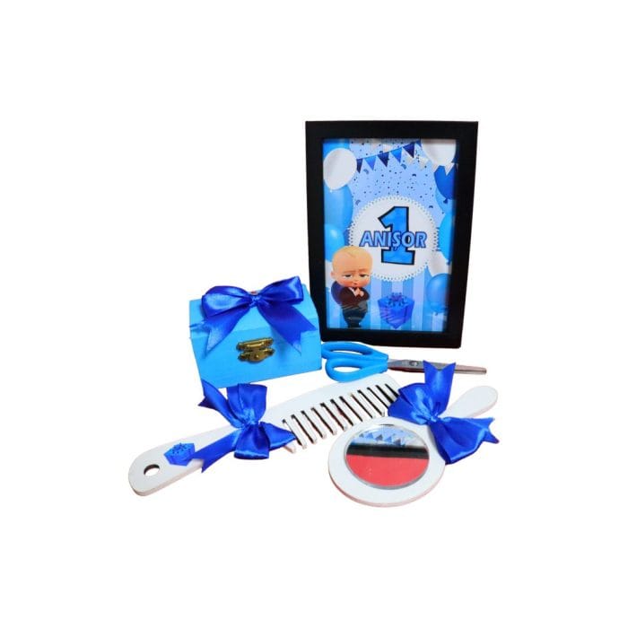 Set Mot Personalizat, Baby Boss, 6 Piese, Lemn, Albastru, 20x30cm, SMD007 - imagine 4