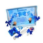 Set Mot Personalizat, Baby Boss, 5 Piese, Lemn, Albastru, 20x30cm, SMD008 - imagine 3