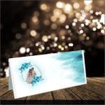 Plic Bani Nunta, Carton, Albastru, Floral, PN18 - imagine 4