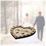 Cutie de verighete, Inima, Lemn Natur, CTV012 - imagine 5