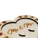 Cutie de verighete, Inima, Lemn Natur, CTV012 - imagine 4