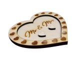 Cutie de verighete, Inima, Lemn Natur, CTV012 - imagine 3