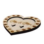 Cutie de verighete, Inima, Lemn Natur, CTV012 - imagine 2