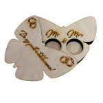 Cutie de verighete, Fluture, Lemn Natur, CTV014 - imagine 3