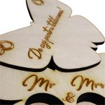 Cutie de verighete, Fluture, Lemn Natur, CTV014 - imagine 4