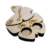 Cutie de verighete, Fluture, Lemn Natur, CTV014 - imagine 2