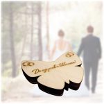 Cutie de verighete, Fluture, Lemn Natur, CTV014 - imagine 5