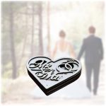 Cutie de verighete, Mr & Mrs, Inima, Lemn, Alb, CTV015 - imagine 5