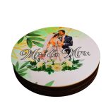 Cutie de verighete, Rotunda, Verde, Lemn natur, CTV019 - imagine 2