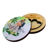 Cutie de verighete, Rotunda, Verde, Lemn natur, CTV019 - imagine 5