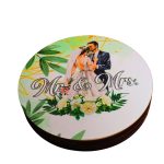 Cutie de verighete, Rotunda, Verde, Lemn natur, CTV019 - imagine 4