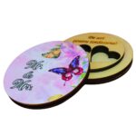 Cutie de verighete, Rotunda, Mov, Lemn natur, CTV022 - imagine 3