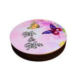 Cutie de verighete, Rotunda, Mov, Lemn natur, CTV022 - imagine 4