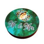 Cutie de verighete, Rotunda, Verde, Lemn natur, CTV027 - imagine 4