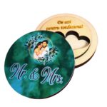 Cutie de verighete, Rotunda, Verde, Lemn natur, CTV027 - imagine 5