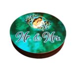 Cutie de verighete, Rotunda, Verde, Lemn natur, CTV027 - imagine 2