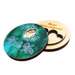 Cutie de verighete, Rotunda, Verde, Lemn natur, CTV027 - imagine 3