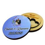 Cutie de verighete, Personalizata, Rotunda, Mov, Lemn natur, CTV029 - imagine 3