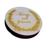 Cutie de verighete, Rotund, Lemn natur, CTV017 - imagine 3