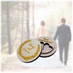 Cutie de verighete, Rotund, Lemn natur, CTV017 - imagine 4