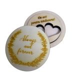 Cutie de verighete, Rotund, Lemn natur, CTV017 - imagine 2