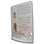 Decoratiune Cadou, Cerere Nasi, Lemn, Alb, 15x20cm, DCCN007 - imagine 5