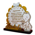 Decoratiune Cadou, Nasi Botez, Lemn, Alb, 17x15cm, DCNS016 - imagine 4