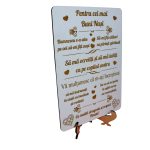 Decoratiune Cadou, Nasi Botez, Lemn, Alb, 26x19cm, DCNS018 - imagine 2