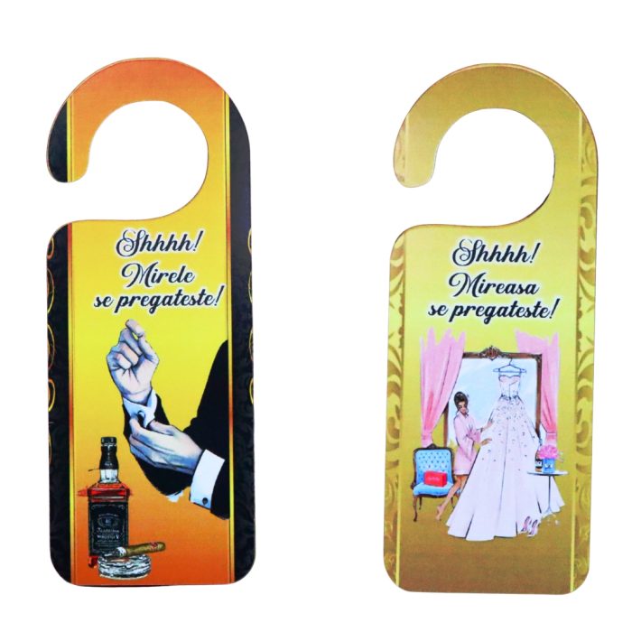 Set Placute Usa Miri, Nunta, 15x6cm, Auriu, PUSHH017 - imagine 3
