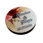 Cutie de verighete, Personalizata, Rotunda, Crem, Lemn natur, CTV030 - imagine 5