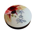 Cutie de verighete, Rotunda, Crem, Lemn natur, CTV031 - imagine 2