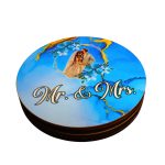 Cutie de verighete, Rotunda, Albastru, Lemn natur, CTV035 - imagine 4