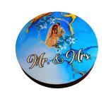 Cutie de verighete, Rotunda, Albastru, Lemn natur, CTV035 - imagine 2