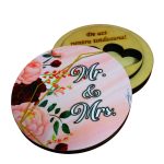 Cutie de verighete, Rotunda, Rosu, Lemn natur, CTV036 - imagine 5